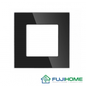 Рамка на 1 пост, FUJIHOME TW-1F-BK, одинарная, размер 86х86мм, закаленное стекло, цвет черный.