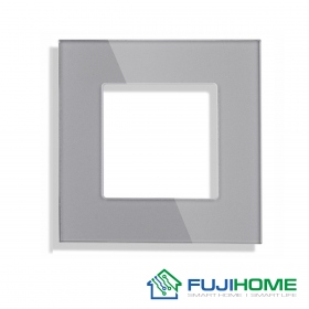 Рамка на 1 пост, FUJIHOME TW-1F-GY, одинарная, размер 86х86мм, закаленное стекло, цвет белый.