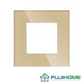 Рамка на 1 пост, FUJIHOME TW-1F-GD, одинарная, размер 86х86мм, закаленное стекло, цвет золотой. 