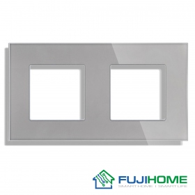 Рамка двойная на 2 поста, FUJIHOME TW-2F-GY, размер 157х86мм, закаленное стекло, цвет серый.