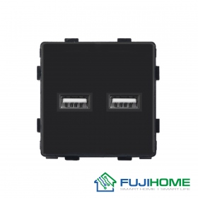 Модуль в рамку с двумя USB розетками, FUJIHOME 86-2USB53.1-BK, цвет черный