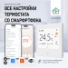 Терморегулятор/термостат для тёплого пола FUJIHOME FHW-550W, с датчиком влажности, ЖК дисплей, программируемый с WiFi, работает с Яндекс Алисой