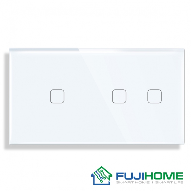 Панель для сенсорного выключателя на 2 поста FUJIHOME TW-1G2G-WT(SB), размер 157х86мм, цвет белый.